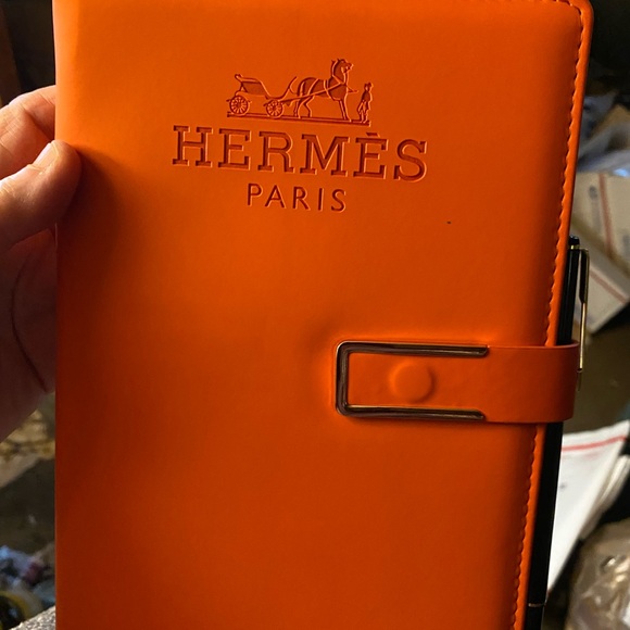 Hermes Other - Hermes Orange LEATHER Notebook